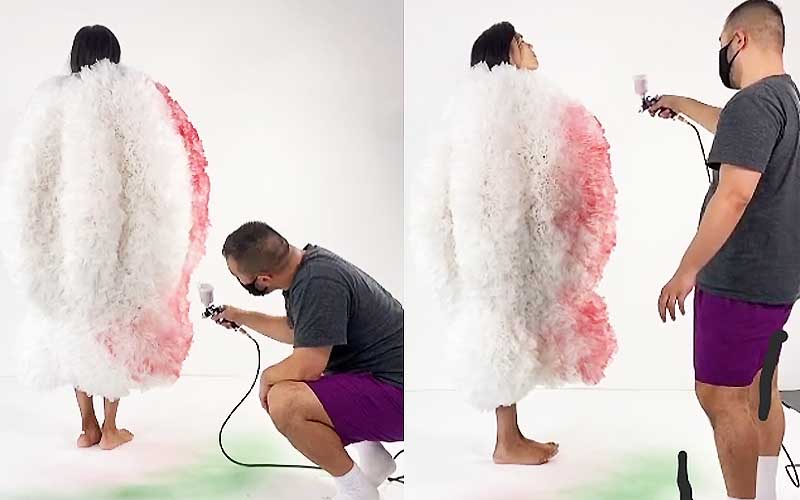 Tomo Koizumi air brushed spray paint technique