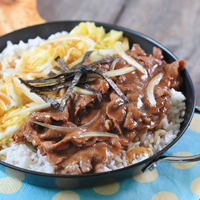 Nasi Siram Daging Sukiyaki