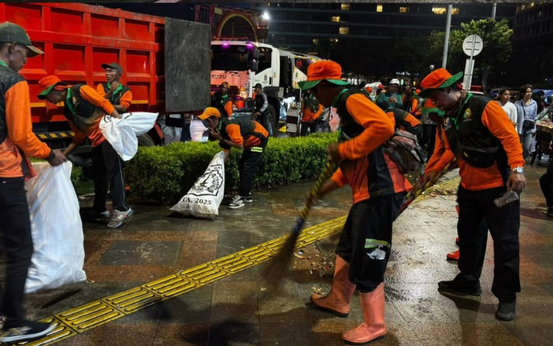 Sampah Malam Tahun Baru di Jakarta Capai 91,41 Ton, Menurun dari Tahun Lalu