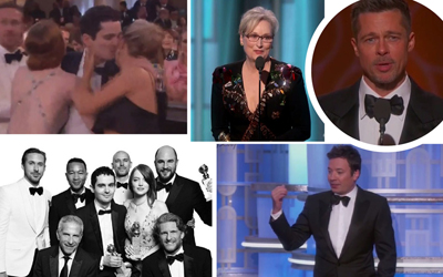 Ryan Reynolds Mencium Andrew Garfield? Cek 6 Momen Seru di Golden Globe Awards 2017 yang Sulit Terlupakan