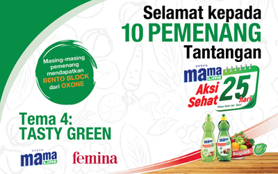 Apakah Anda Salah Seorang Pemenang Tantangan #AksiSehat25Hari Tema Tasty Green? Cek di Sini!
