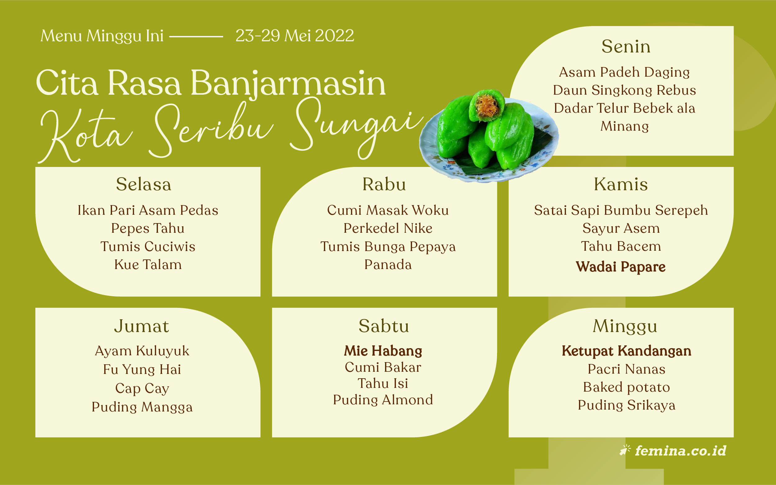 Menu Mingguan (Senin 23-29 Mei 2022): Cita Rasa Banjarmasin, Kota Seribu Sungai