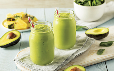 Greens and Avocado Smoothies 