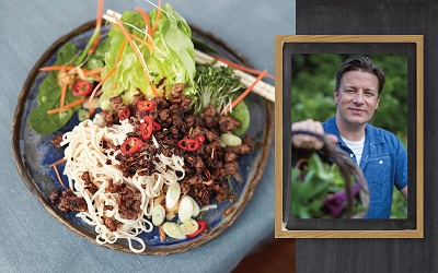 Asian Crispy Beef, Brown Rice Noodles & Loadsa Salad ala Jamie Oliver 