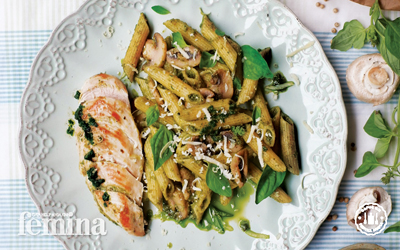 Chicken Penne Kemangi Pesto